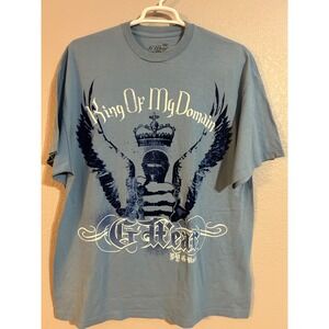 G-Unit G-Wear Mens King Of My Domain Graphic T-Shirt Blue 2XL Hip Hop Streetwear